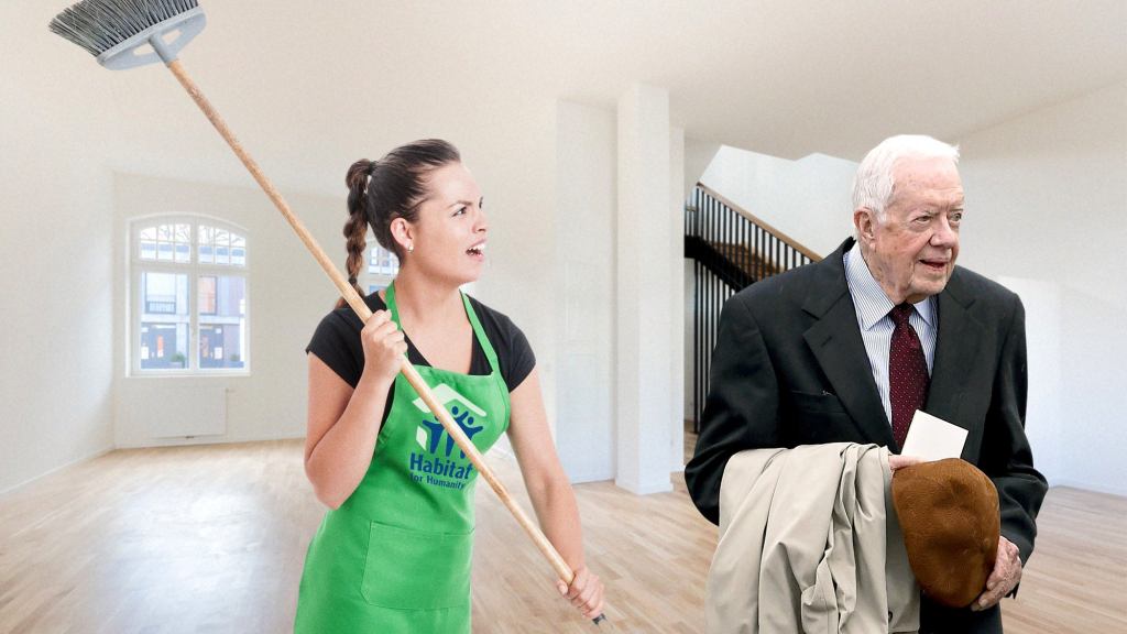 Frustrated Habitat For Humanity Workers Forced To Shoo Jimmy Carter Out Of Yet Another House