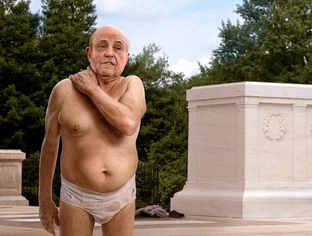 Sweating, Pantsless Giuliani Emerges From Tomb Of The Unknown Soldier