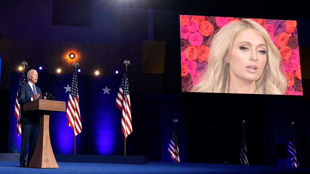 Biden Announces Nation Will Rejoin Paris Hilton Fan Club