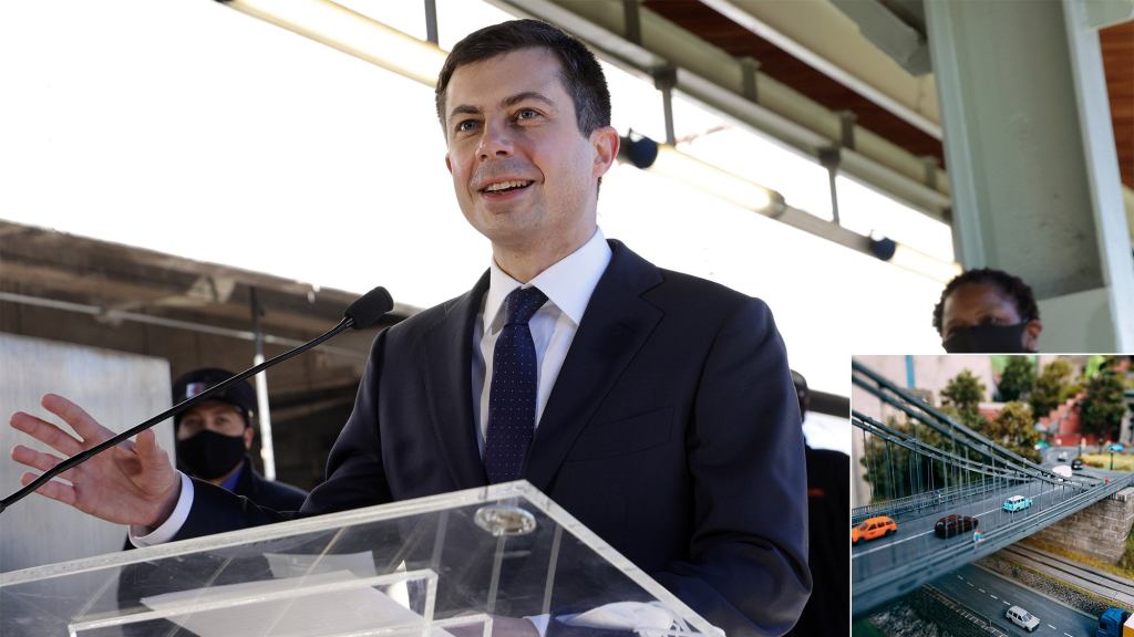 Buttigieg Reveals $90 Billion Plan To Revamp Balsa Wood Bridges For Miniature Americans