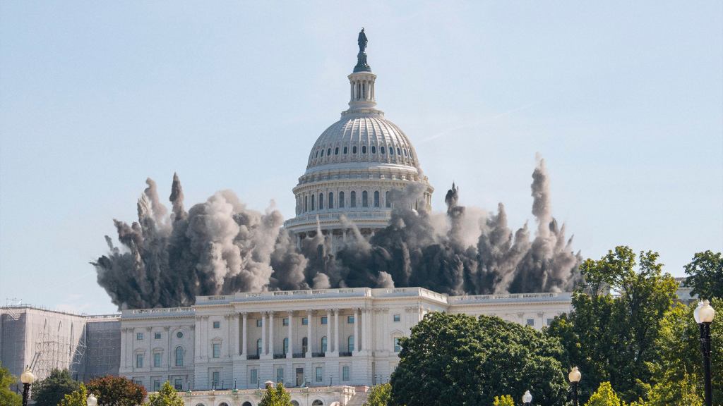 GOP Stalls Government Funding Bill By Detonating 50 Tons Of Explosives Inside Capitol Building