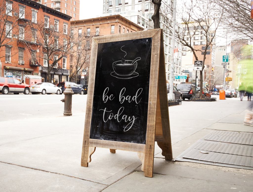 Restaurant Chalk Sign Insinuating There Something Naughty About Chili