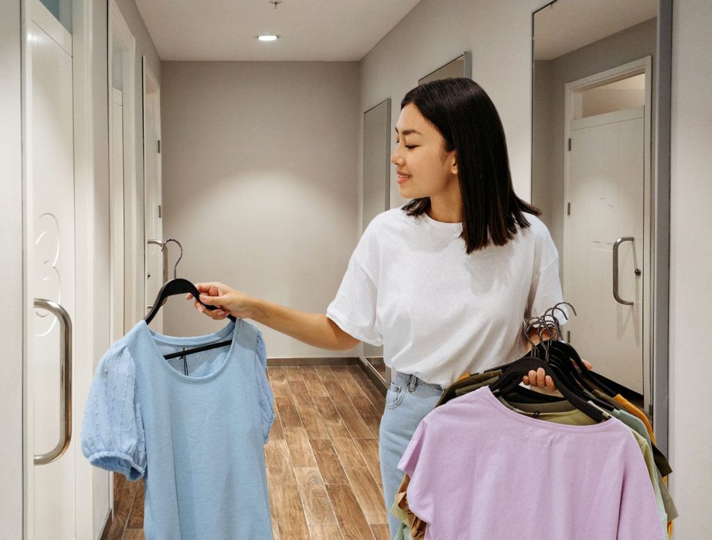 Woman Brings Clothes To Dressing Room To See What They’ll Look Like Scattered Across Floor