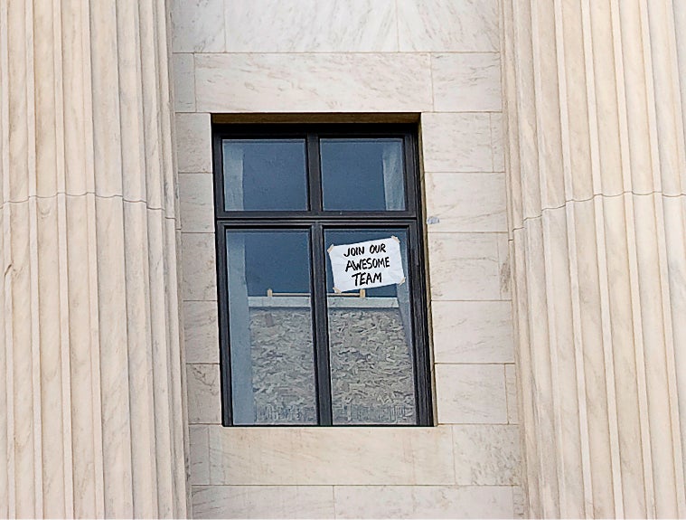 ‘Join Our Awesome Team,’ Reads Sign In Supreme Court Building Window