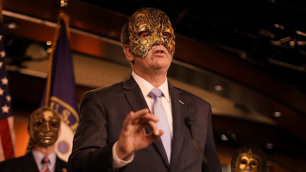 Masked, Visibly Erect Republicans Condemn Cawthorn’s Cocaine Orgy Claims As Patently False