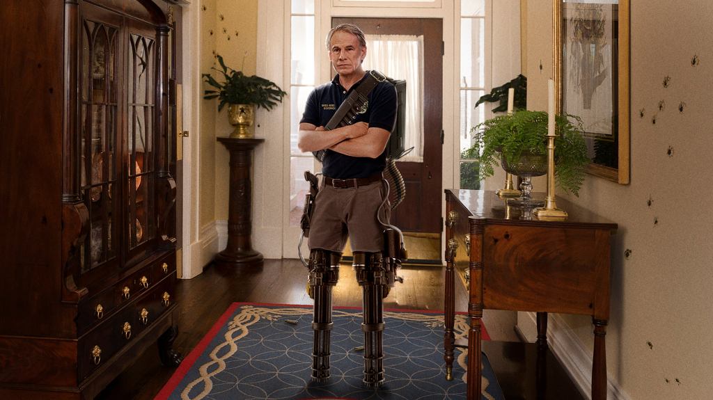 Bad Time For Greg Abbott To Reveal New Machine Gun Legs