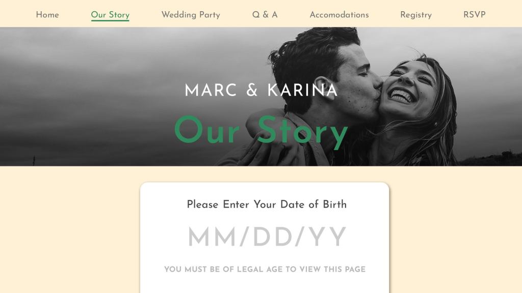 Couple’s Wedding Website Has 18-Plus Section Where Guests Can Read Story Of First Hookup