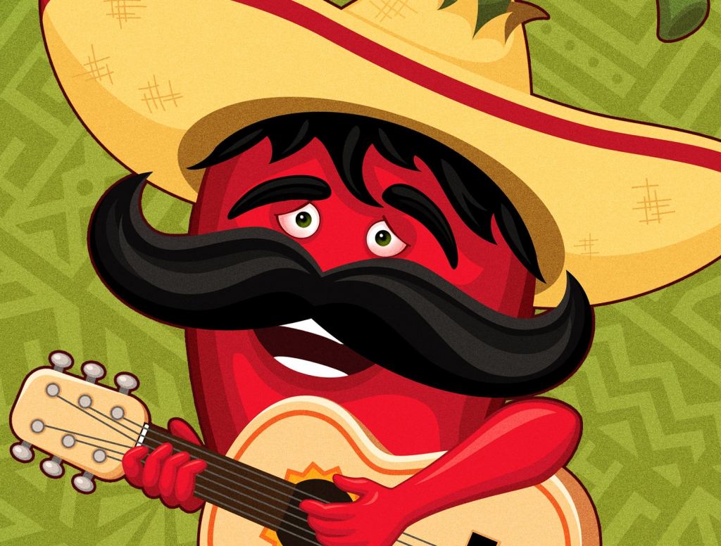 Logo Of Singing Jalapeño Has Pain Behind Eyes