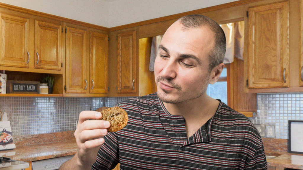 Single Voice Emerges From Whirlwind Of Chaos In Man’s Head To Suggest He Eat Oatmeal Raisin Cookie