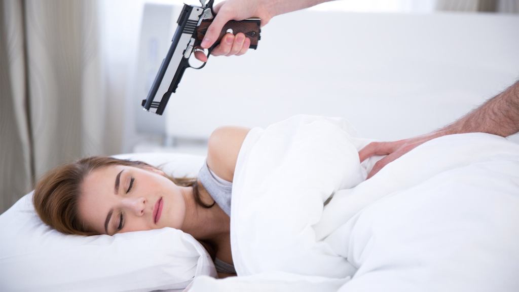 Study: Married Americans Spend 40 Minutes Each Year Pointing Gun At Sleeping Spouse