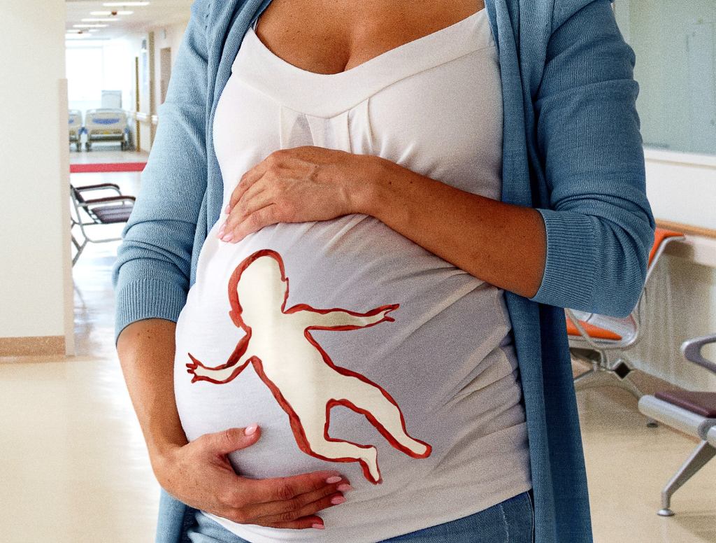 Bolting Newborn Leaves Silhouette-Shaped Hole In Mom