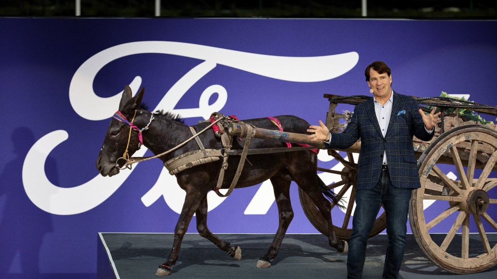 ‘What’s Old Is New Again,’ Says Ford CEO Unveiling New Donkey-Drawn Turnip Cart