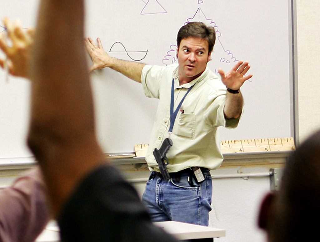 Texas Teacher Wearing Gun On Lanyard