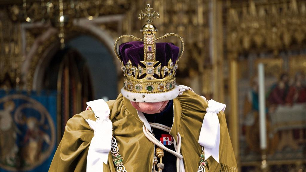 Panicked King Charles III Flails Wildly After Getting Head Stuck Inside Coronation Crown