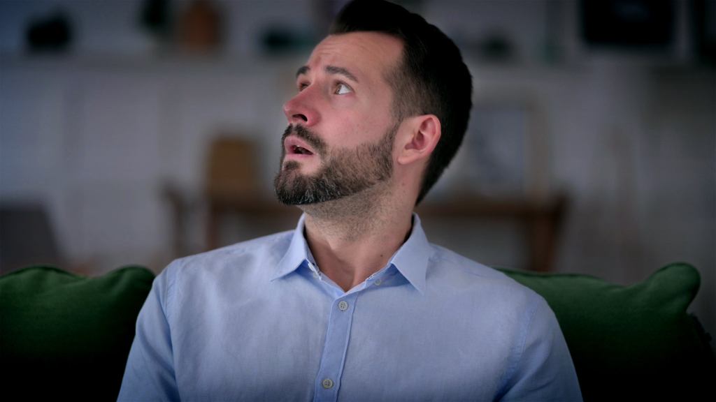 Frightened Man Momentarily Forced To Engage With Reality In Between TV Episodes