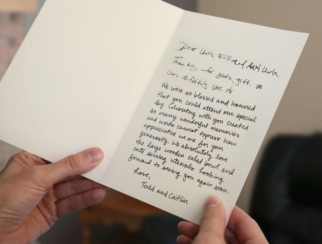 Wife Clearly Took Over Halfway Through ‘Thank You’ Card