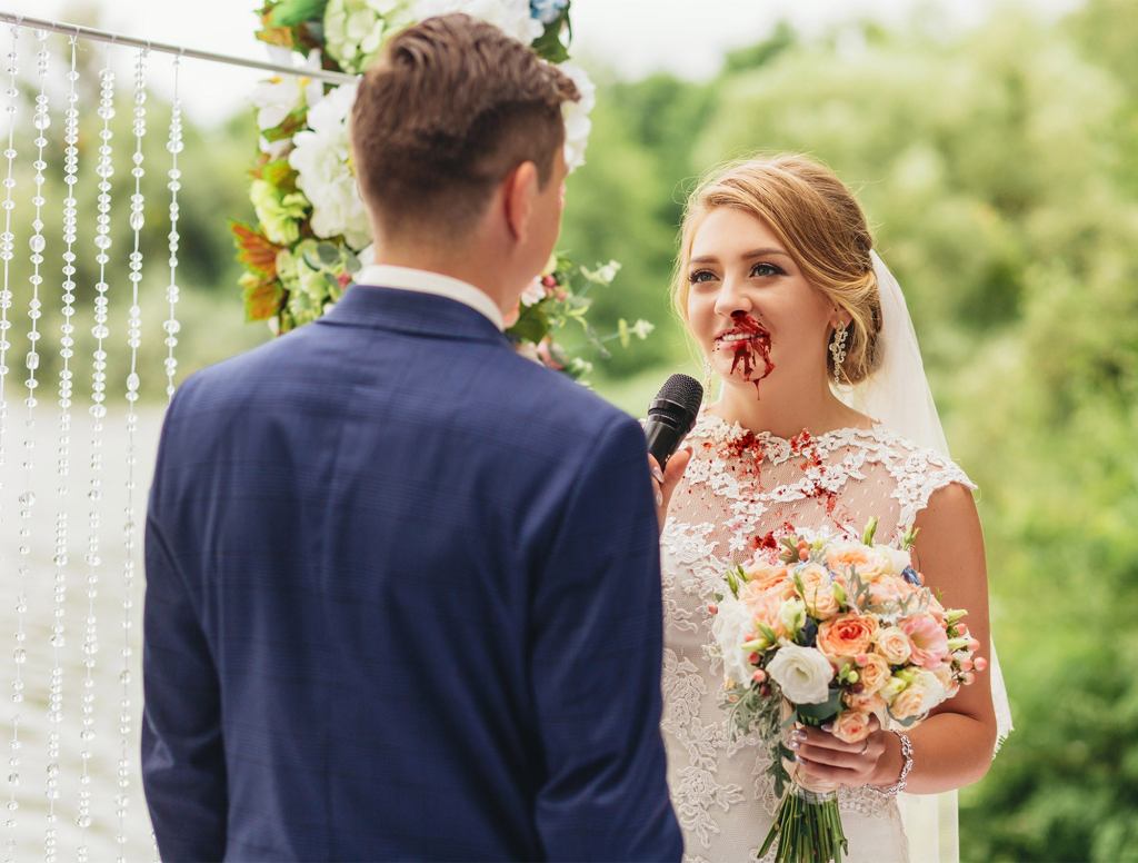 Bride’s Nose Just Starts Gushing Blood All Over The Place Right In The Middle Of Vows