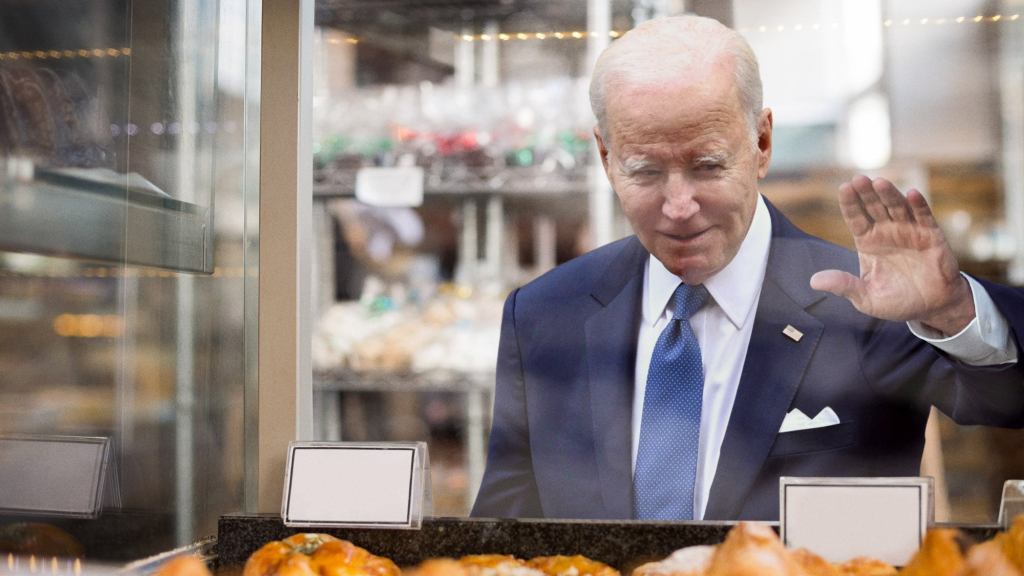 Puzzled Biden Repeatedly Slams Hand Into Front Of Glass Display Case Attempting To Grab Pastry