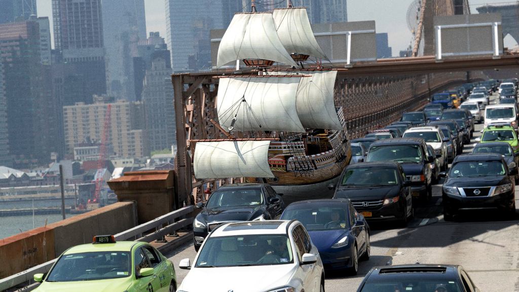 Late-Returning Burning Man Attendee Forced To Drive Fantastical Wooden Ship Straight To Work