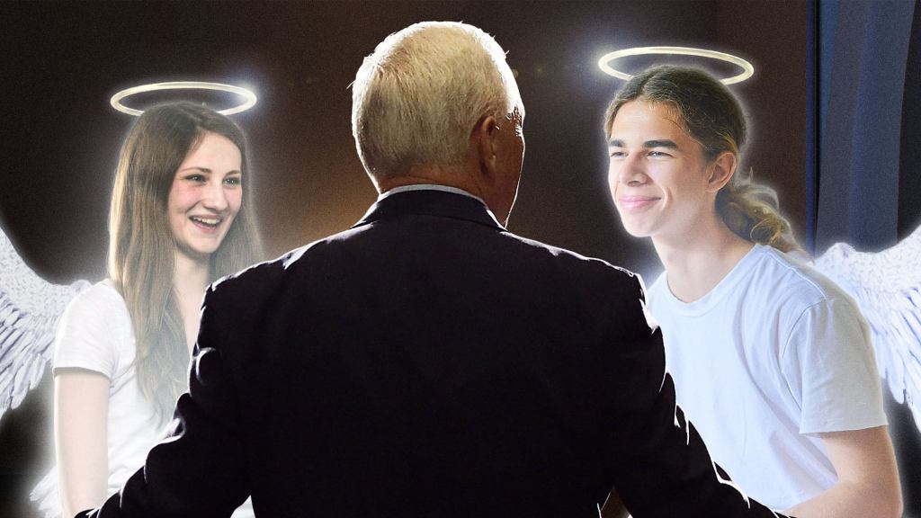 Snickering Teen Angels Appear Before Mike Pence To Tell Him It’s Totally God’s Will To Keep Running For President