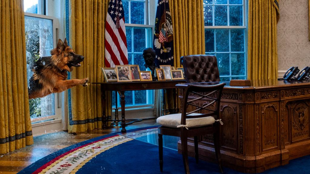 White House Staff Panicking After Unstoppable Commander Biden Bursts Through Oval Office Window