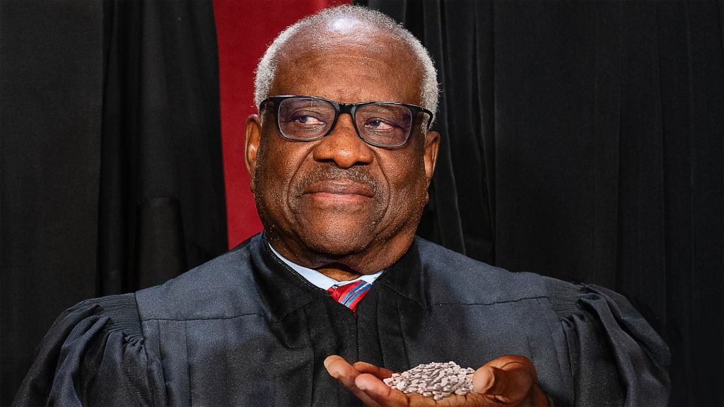 Clarence Thomas Swallows Whole Bottle Of OxyContin During Recess In Attempt To Get In On Purdue Settlement