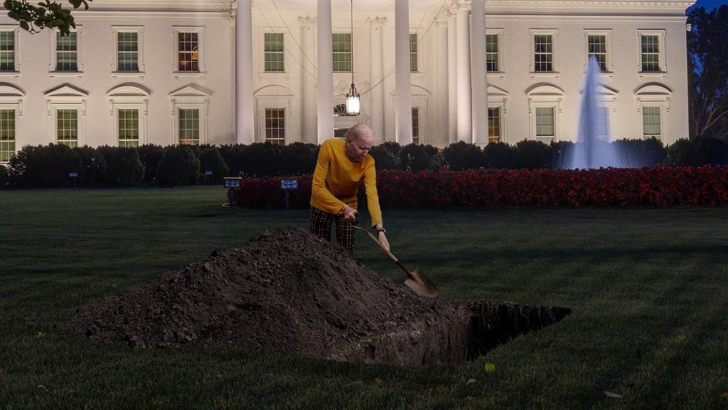 Secret Service Finds Biden Attempting To Dig Own Grave On White House Lawn