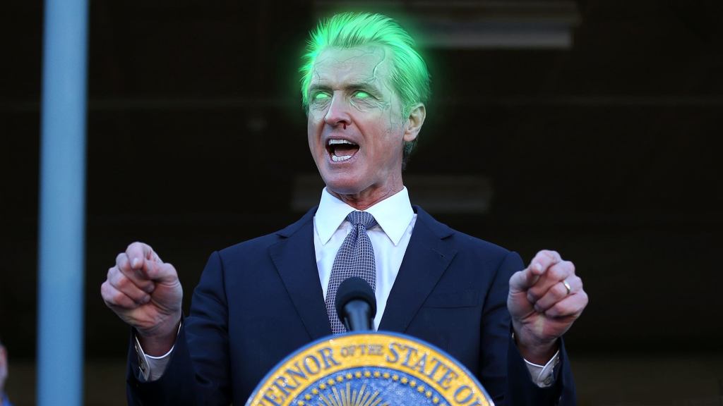 Glowing, Pulsating Hair Product Takes Control Of Gavin Newsom’s Thoughts