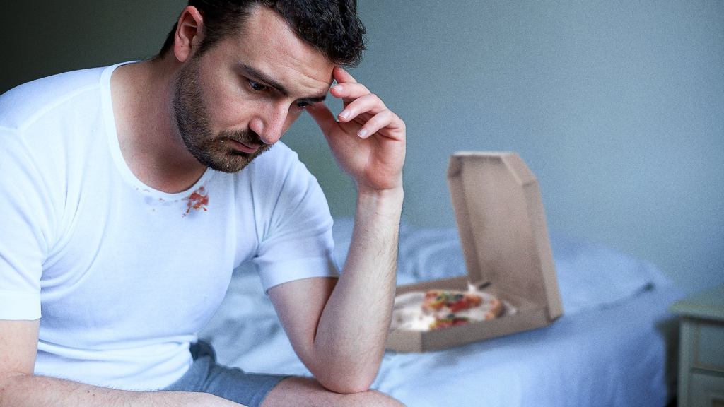 Man Recoils In Disgust After Pizza He Woke Up To Looks Nothing Like What He Brought To Bed Last Night