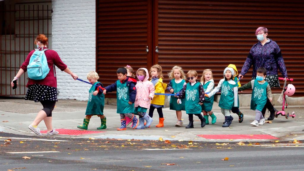 Pre-K Teacher Dragging Along Group Of 4-Year-Olds Like Prison Warden Leading Chain Gang Through Mojave