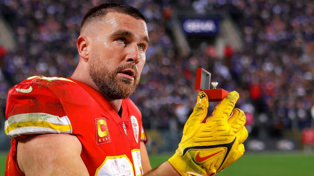 Travis Kelce Gets Down On One Knee At Midfield And Proposes To Reba McEntire