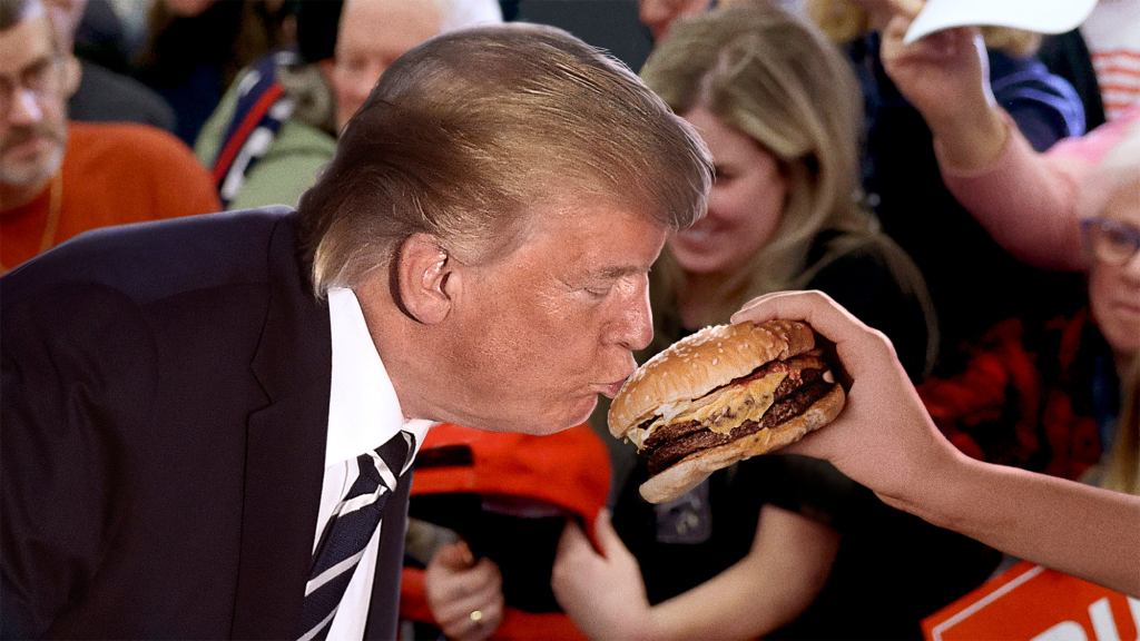 Trump Kisses Supporter’s Burger