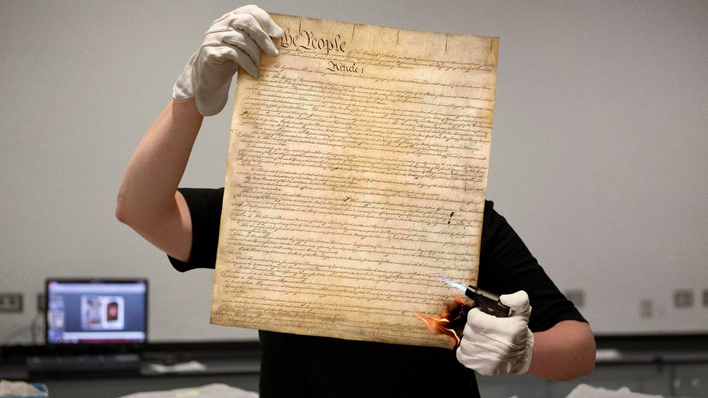 National Archives Intern Tasked With Singeing Edges Of Constitution To Make It Look Old