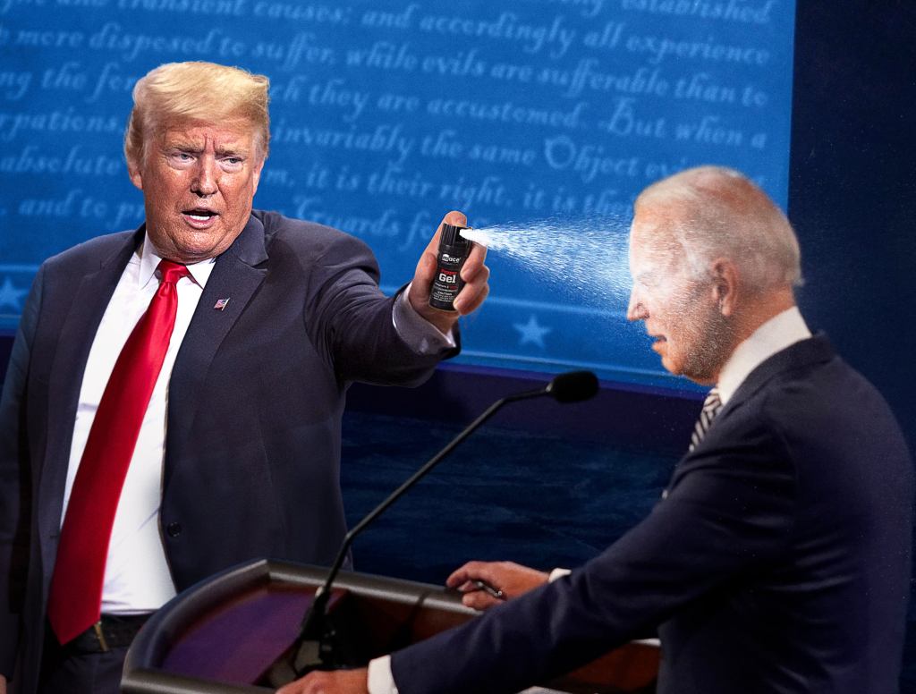 Trump Uses Rebuttal To Pepper Spray Biden