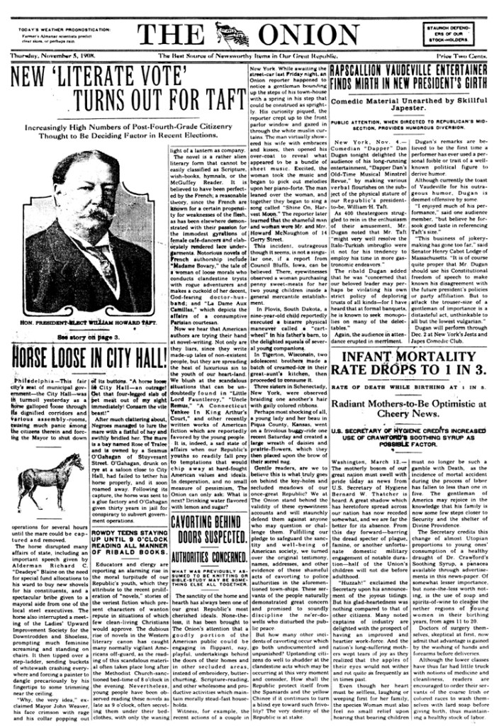 November 5, 1908 front page