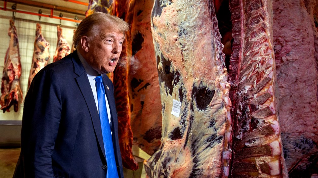 Trump Trains For Debate By Arguing With Side Of Beef Hanging In Meat Locker